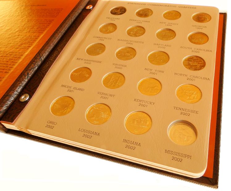 Gold-Coins-Set-Quarters-In-Album